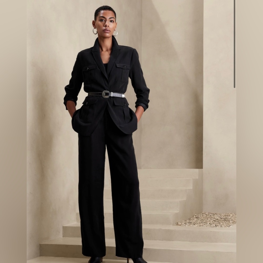 Drapey Wide-Leg Pant - Black